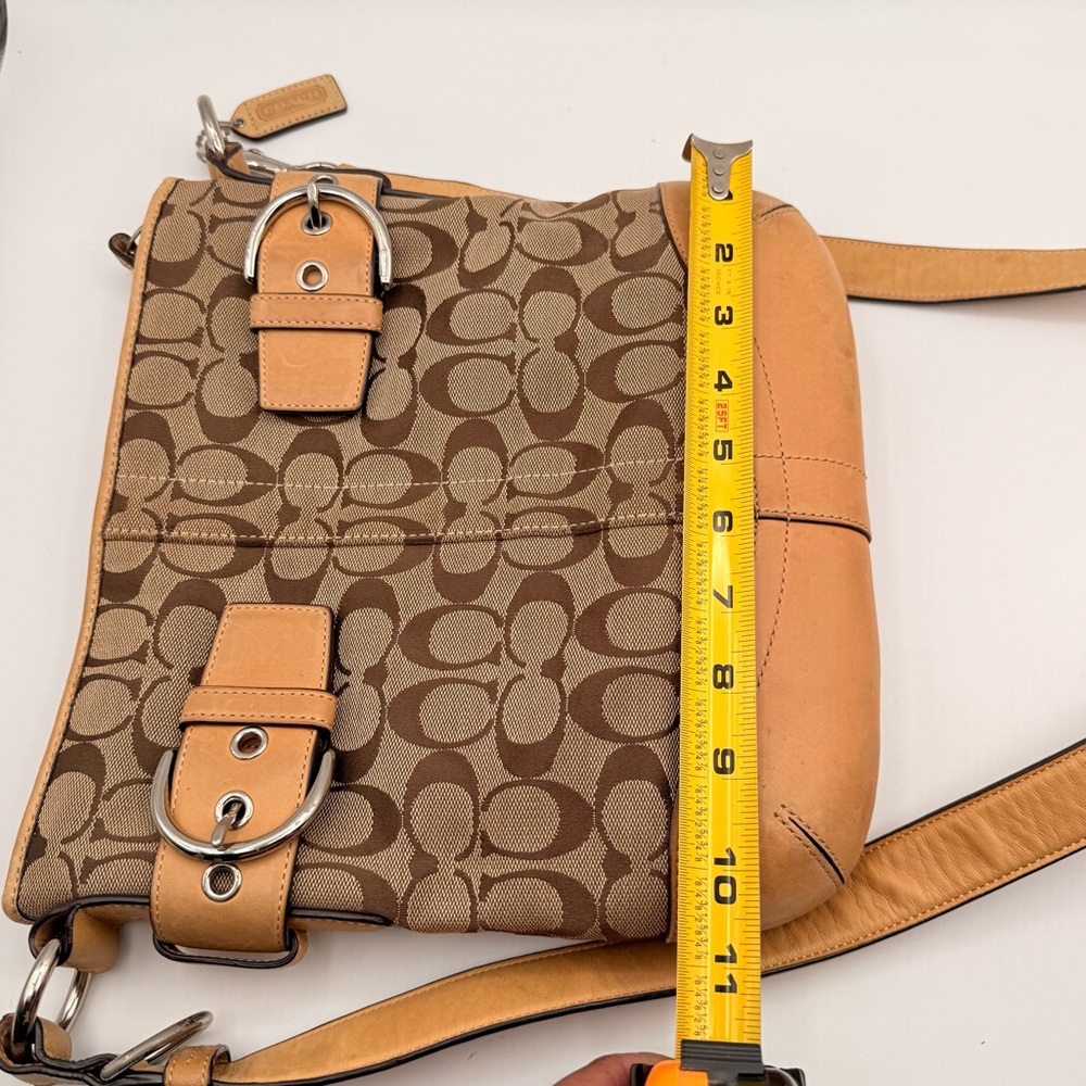 Coach Signature Canvas Crossbody Bag & Wallet Set Brown Tan Leather Y2K Vibes - Picture 14 of 16